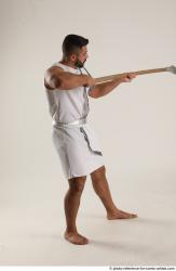 Man Adult Muscular White Fighting with spear Standing poses Casual